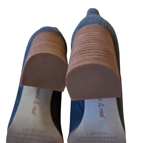 NWT/NWOB Violet & Red Meaghan Suede Leather Heeled Ankle Boots Size 7 - Picture 8 of 9